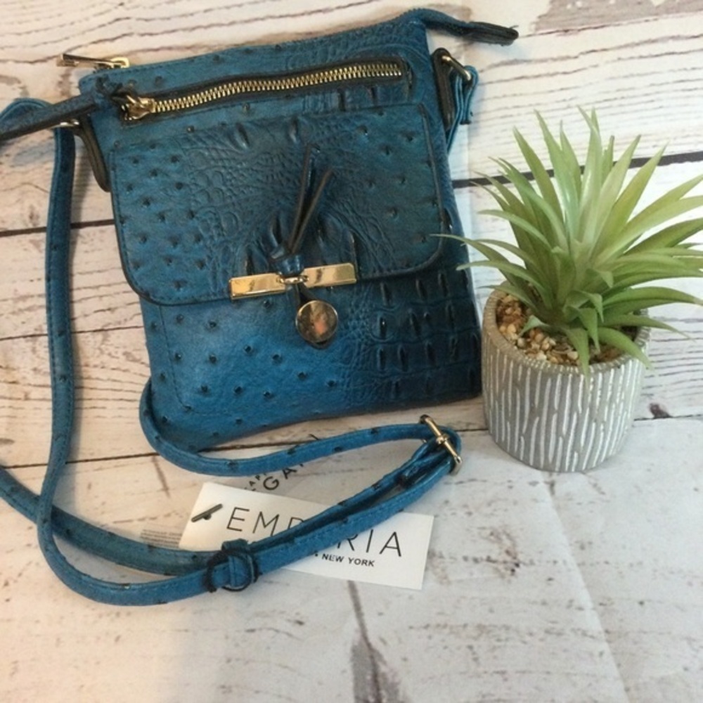 Emperia NEW Los Angeles New York Blue Crossbody Handbag Chic Elegant Great Gift